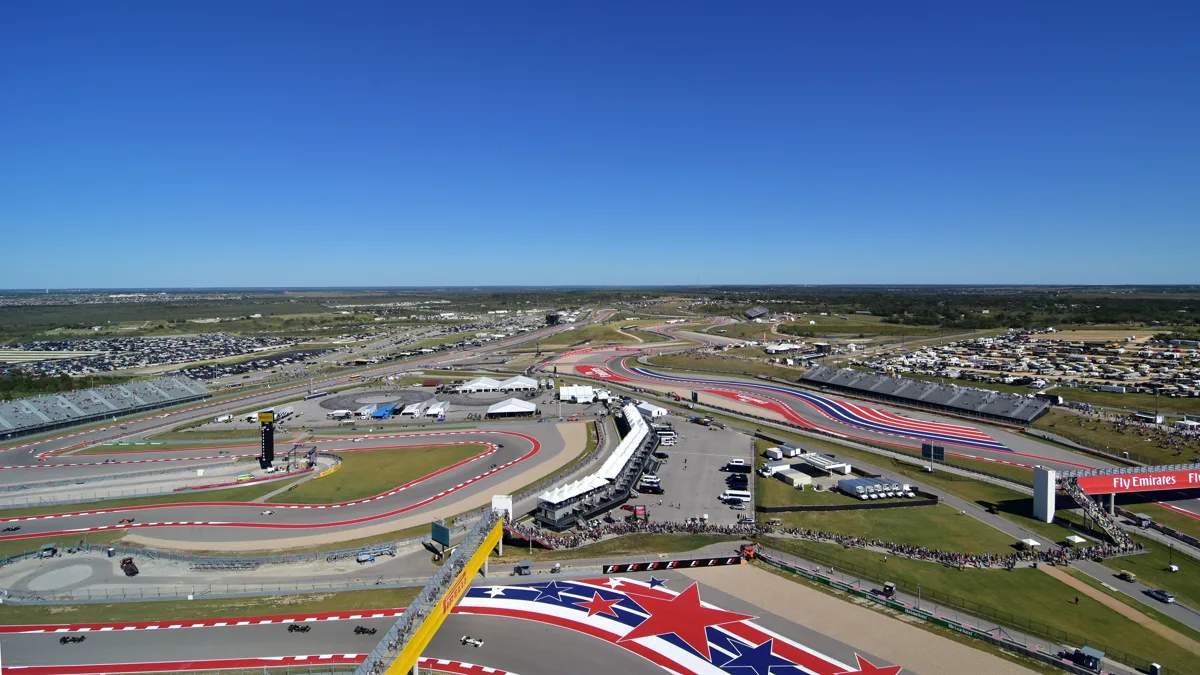 Opening Sector Surface and Curbs Circuit of the Americas track layout showing Sector 1 curbs and asphalt