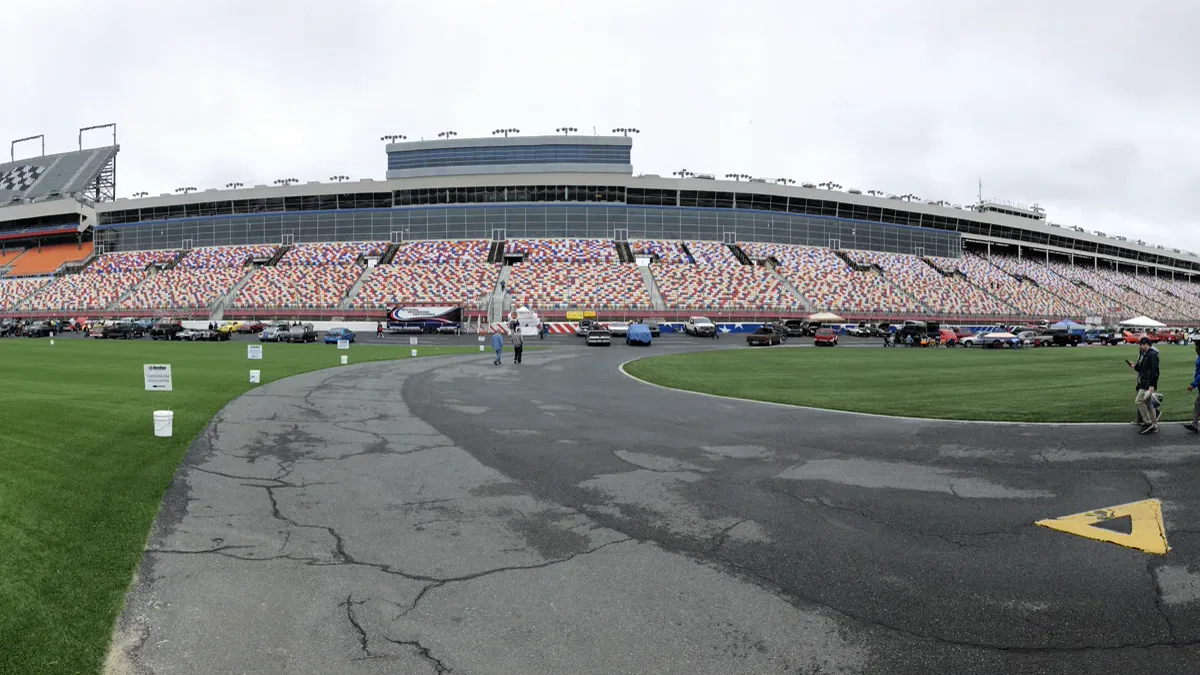 Charlotte Motor Speedway Roval Track and Infield Course Panoramic layout of Charlotte Motor Speedway showing the complex charlotte roval braking zones and infield course